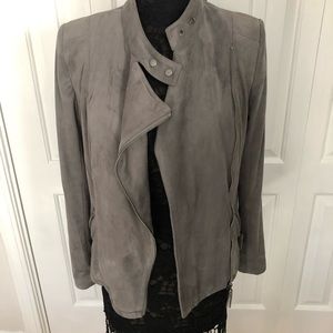 Gray faux suede jacket